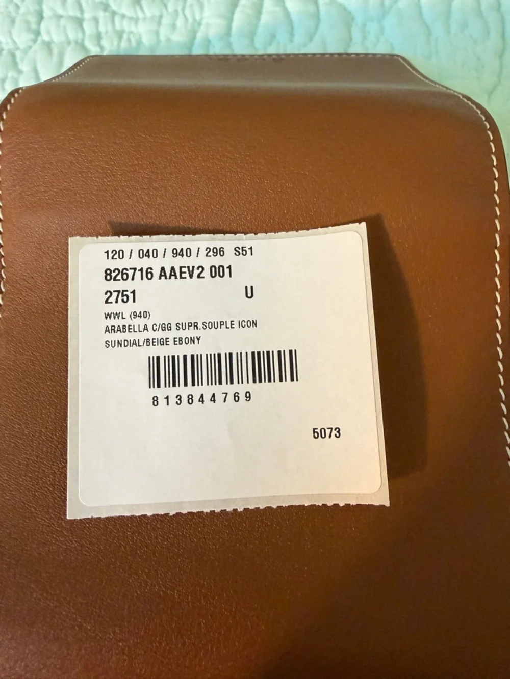 Gucci Brown Leather Compact Wallet with White Stitching - Picture 3 of 12